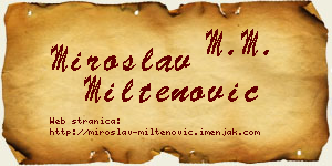Miroslav Miltenović vizit kartica